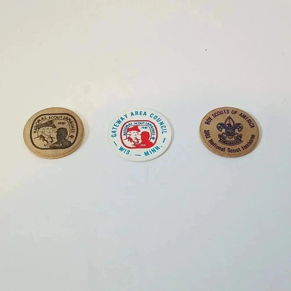 Boy Scouts 1981 National Jamboree Wooden Nickels